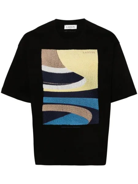 Lanvin футболка с вышивкой Daunou, черный