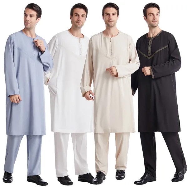 Мужские мусульманские комплекты Abaya, Пакистанская мусульманская одежда, Abaya s Robe, одежда для Саудовской Аравии, одежда для мужчин, кафтан, Ома...