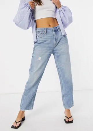 Светло-голубые джинсы бойфренда в стиле 90-х American Eagle-Голубой