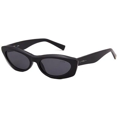 Солнцезащитные очки Sting , овальные, оправа: пластик, для женщин, черный