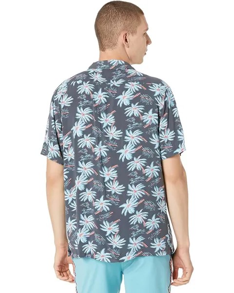 Рубашка Faherty Short Sleeve Kona Camp Shirt, цвет Midnight Palm Hawaiian