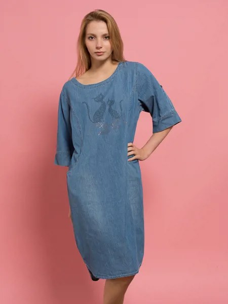 Платье женское джинс. BO&BO A43 (52, Синий)