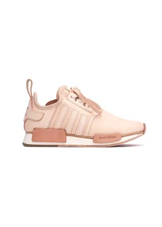 Бежевые кожаные кроссовки adidas NMD R1