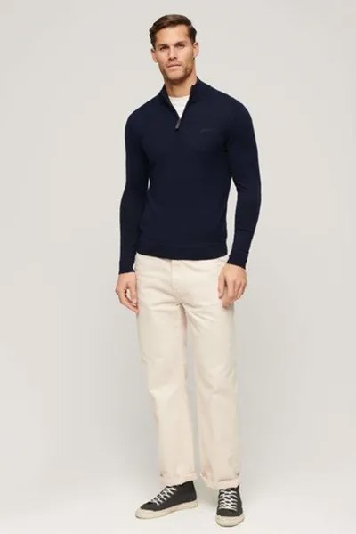 Джемпер Henley из хлопка и кашемира Superdry, синий