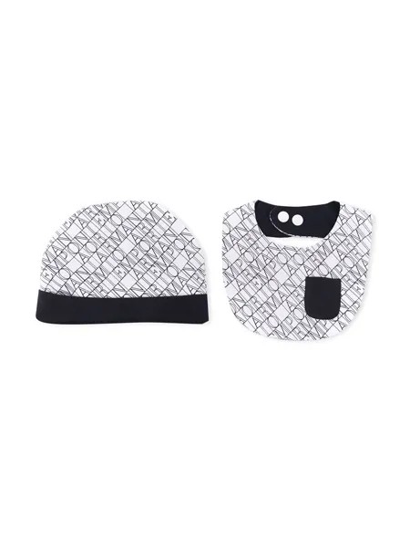 Emporio Armani Kids комплект из шапки бини и нагрудника с логотипом
