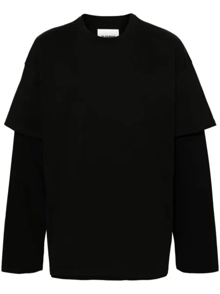 Jil Sander многослойная футболка с логотипом, черный