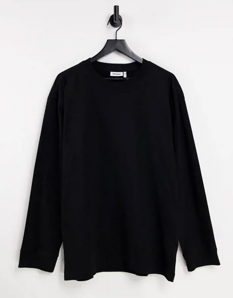 Черный oversized-лонгслив Weekday-Черный цвет