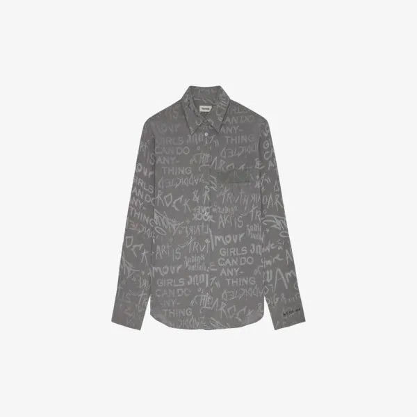 Блузка Morning с текстовым принтом Zadig&Voltaire, цвет gris moyen
