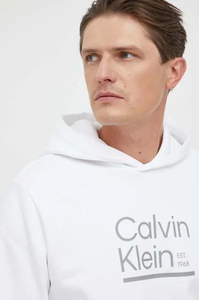 Хлопковая толстовка Calvin Klein, белый