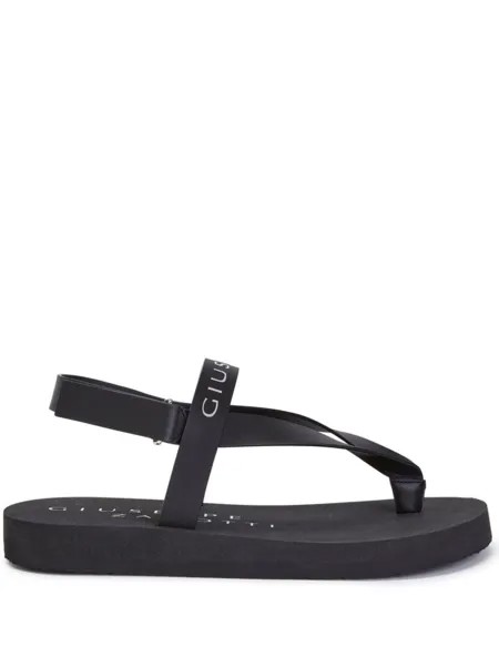 Giuseppe Zanotti сандалии с логотипом, черный