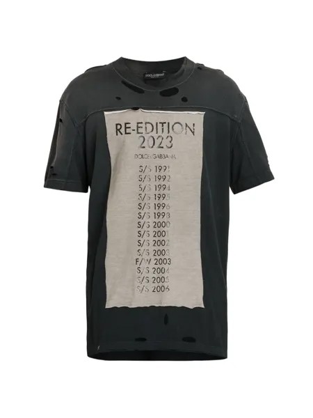 Состаренная футболка с рисунком Re-Edition DOLCE&GABBANA
