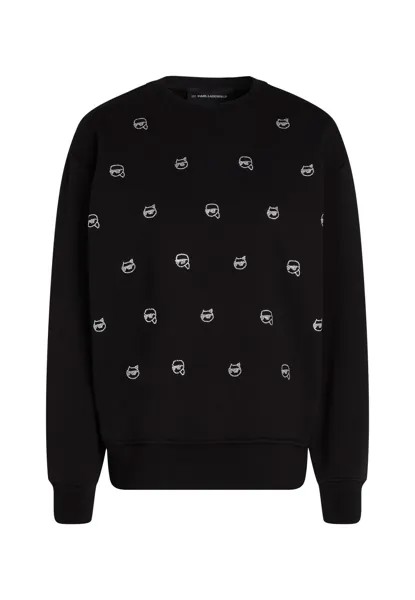 Спортивный свитер IKONIK RHINESTONE KARL LAGERFELD, черный