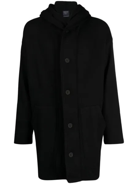 Yohji Yamamoto однобортное пальто с капюшоном, черный