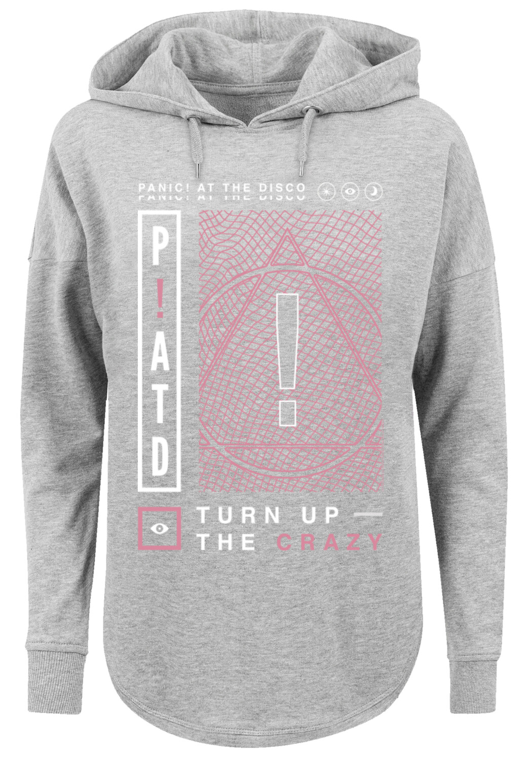 Свитер F4NT4STIC Oversized Hoodie Panic At The Disco Turn Up The Crazy, серый
