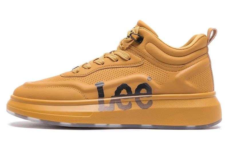 Кроссовки Lee Skateboarding Shoes Men Mid-top, цвет Earthy yellow fleece (one size larger)