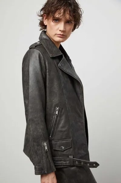 Кожаный пиджак Answear Lab, серый