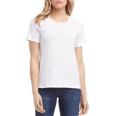 Женская белая однотонная футболка с коротким рукавом Karen Kane XS BHFO 3812