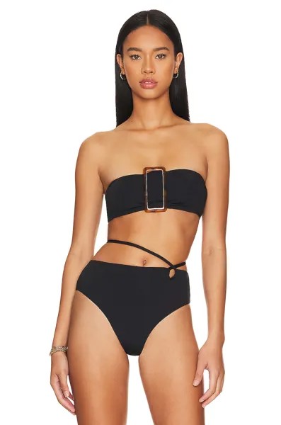 Топ бикини WeWoreWhat Buckle Bandeau, черный