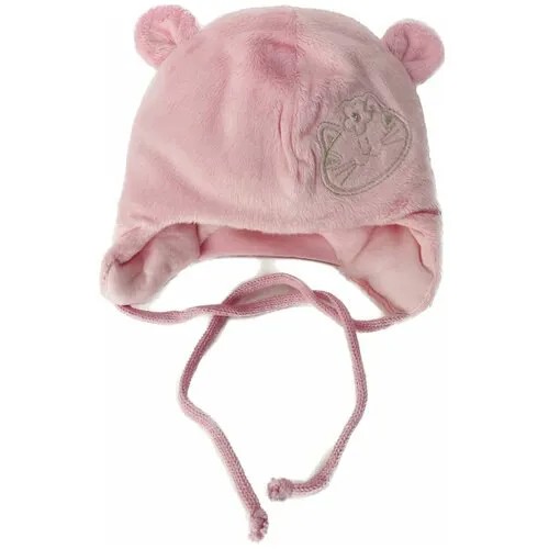 Шапка ушанка TuTu для девочек демисезонная, размер 38-40, розовый