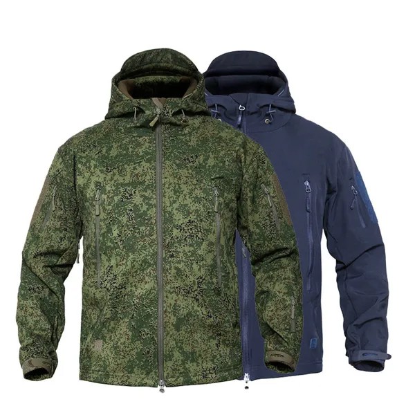 Военная камуфляжная Мужская тактическая куртка, ветрозащитный плащ с мягкой оболочкой, милитари худи, зимняя одежда для охоты