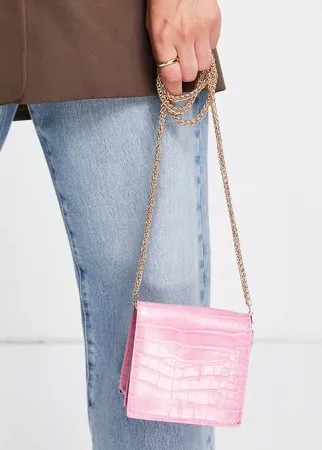Маленькая квадратная сумка через плечо розового цвета Truffle Collection-Розовый цвет