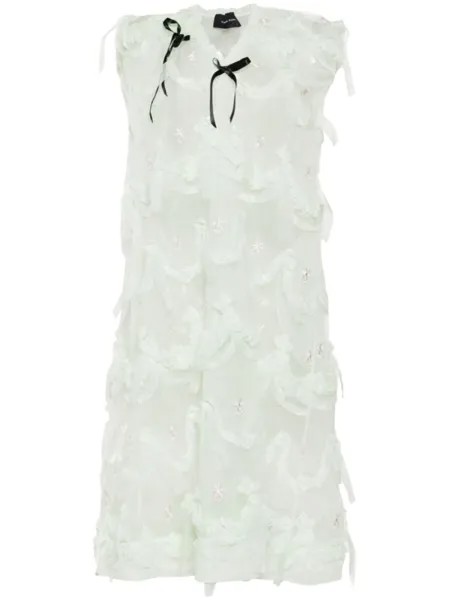 Simone Rocha платье Shoulder Bite Sack из тюля, зеленый