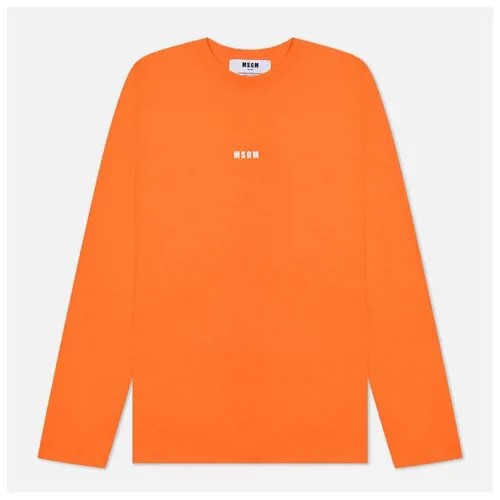 Мужской лонгслив MSGM Micrologo AW22 оранжевый , Размер L
