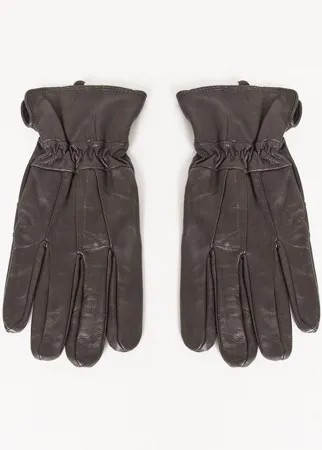 Кожаные перчатки в стиле пэчворк Boardmans-Коричневый цвет