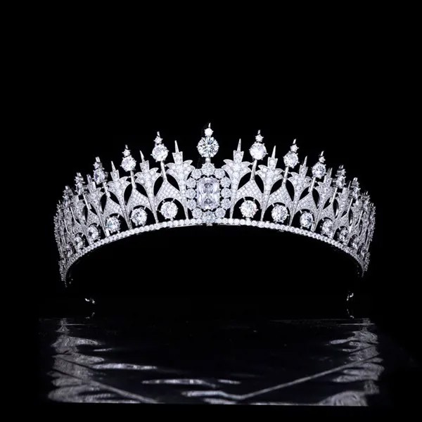 Роскошная корона в стиле барокко MYFEIVO, свадебные тиары с полным цирконием, диадема принцессы, женские Украшения для волос, аксессуары HQ0564