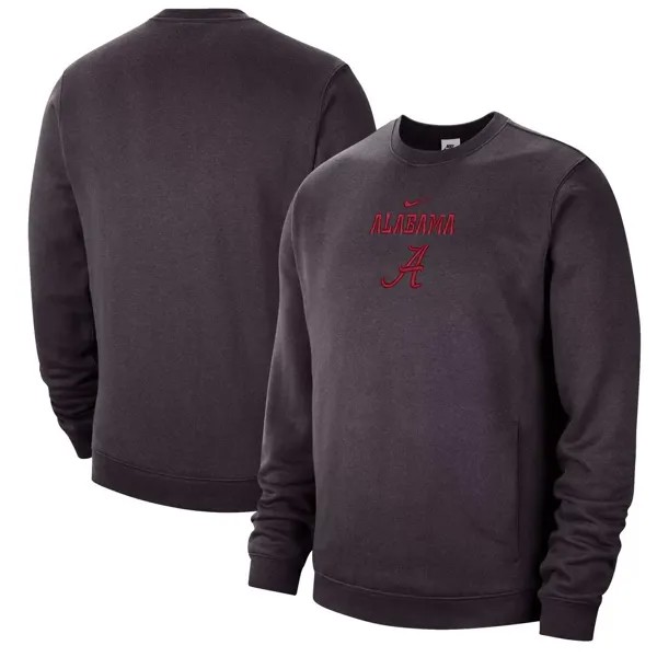 Мужской пуловер Nike Charcoal Alabama Crimson Tide Campus Block Club свитшот