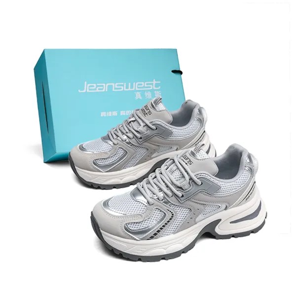 Кроссовки JEANSWEST Chunky Sneakers Women's Low-top, серый