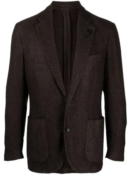 Lardini однобортный пиджак из смесового кашемира, коричневый