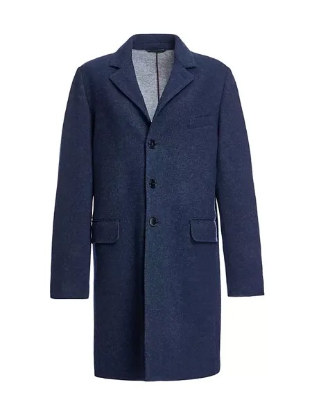 Приталенное пальто из шерсти и кашемира Maximilian, цвет blue grey
