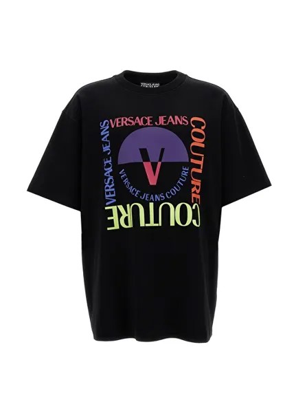 Черная мужская футболка с круглым вырезом Versace Jeans Couture