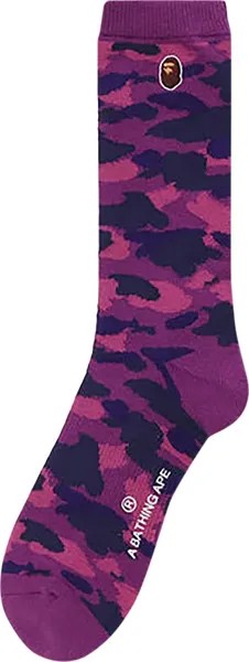 Носки BAPE Color Camo Ape Head One Point 'Purple', фиолетовый