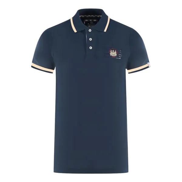 Рубашка-Поло морского цвета London Union Jack Aquascutum, синий