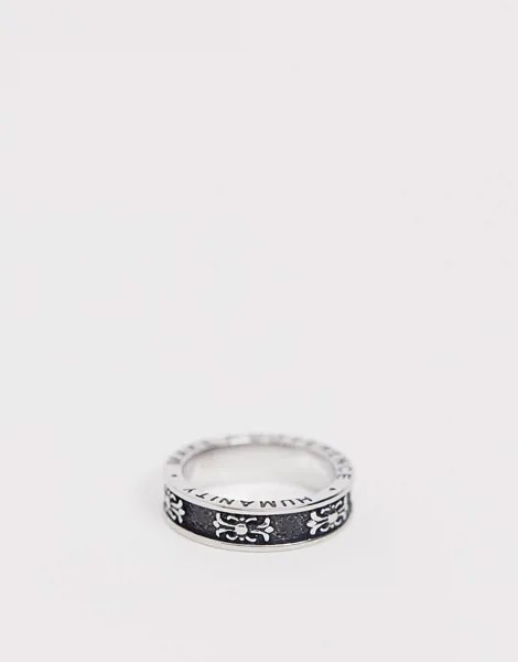 Черное кольцо Seven London-Серебряный