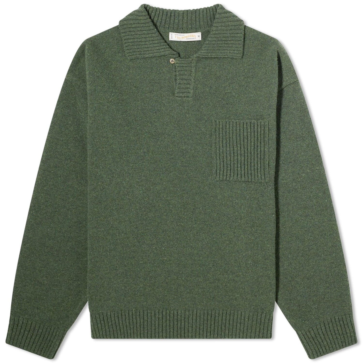 Толстовка Frizmworks Collar Knit Pullover Sweater, цвет Forest Green