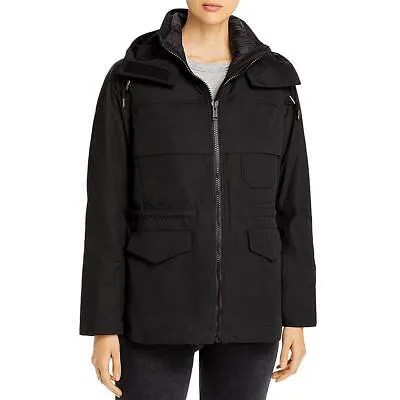 Yves Salomon Женская черная теплая куртка Bachette с капюшоном 38 BHFO 4404