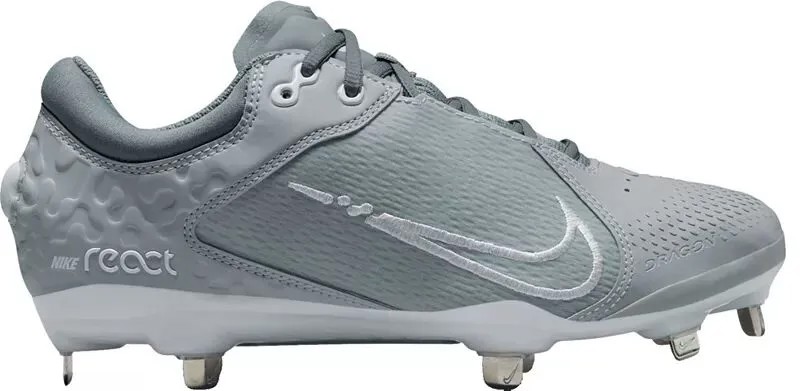 Женские софтбольные бутсы для софтбола Nike Hyperdiamond 4 Elite Metal Fastpitch, серый/белый