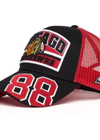 Бейсболка Atributika & Club NHL Chicago Blackhawks № 88 31334 размер 55-58, черный/красный