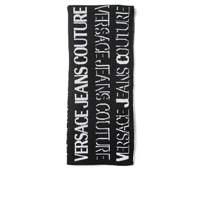 Versace Jeans Couture Allover Logo Black White Scarf Woman Женщина