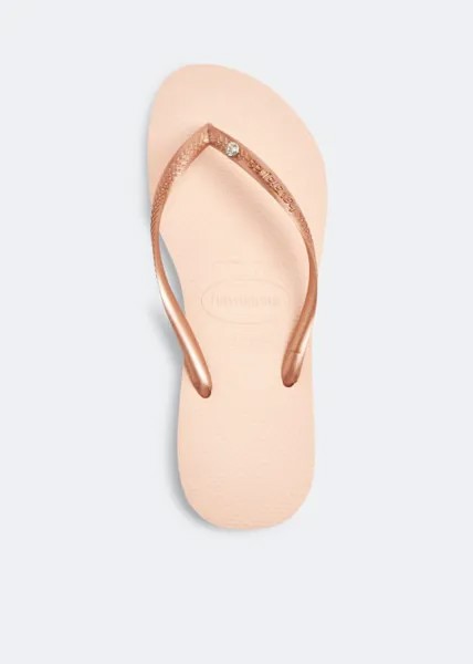 Шлепанцы HAVAIANAS Slim crystal flip flops, розовый