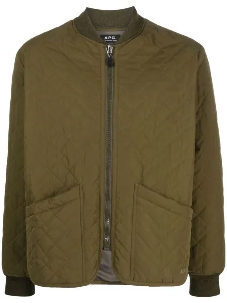 A.P.C. стеганая куртка, зеленый