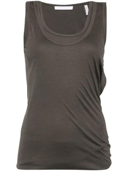 Helmut Lang топ с U-образным вырезом, зеленый