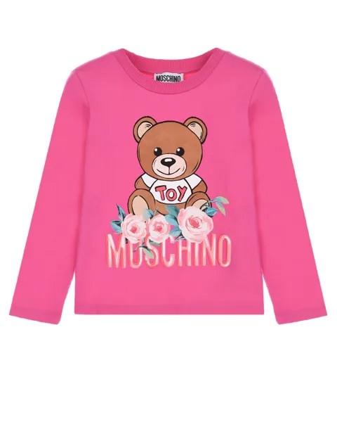 Толстовка цвета фуксии с логотипом Moschino детская