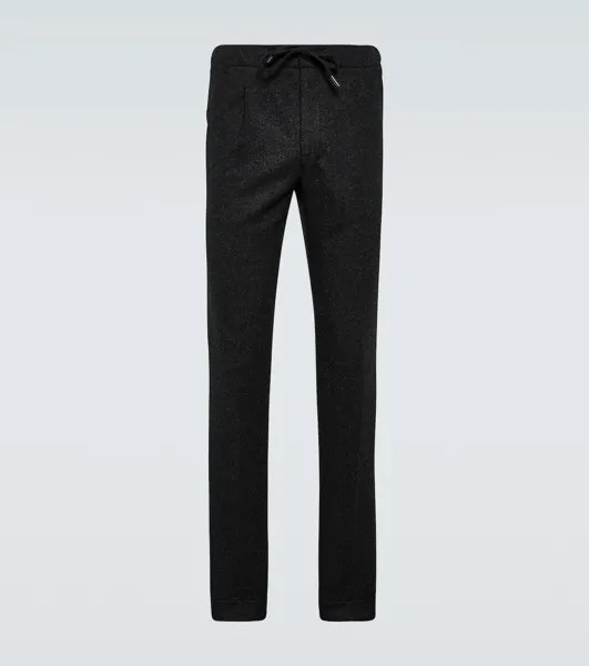 Узкие брюки из шерстяной фланели Thom Sweeney, синий