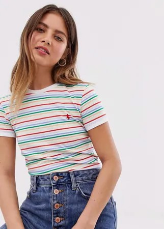 Футболка в полоску с вышитым логотипом Jack Wills Hasley-Мульти