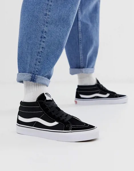 Черные кроссовки Vans Sk8-Mid-Черный