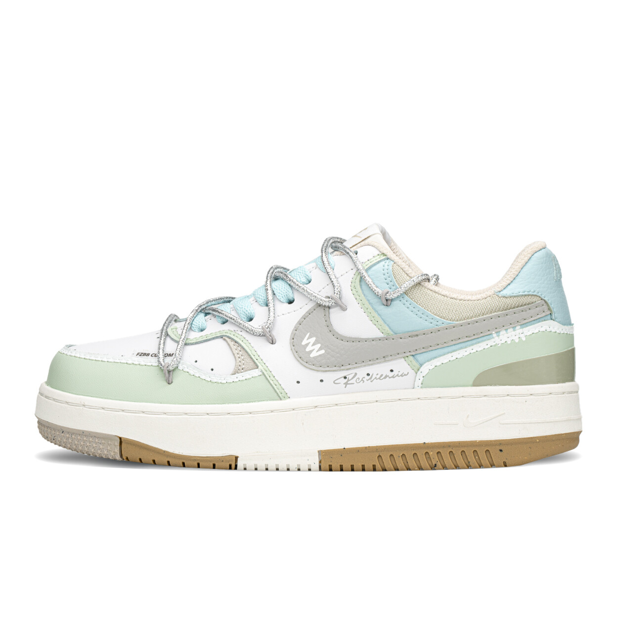 Кроссовки Nike Gamma Force Skateboarding Shoes Women's Low-top Green/Blue, зеленый